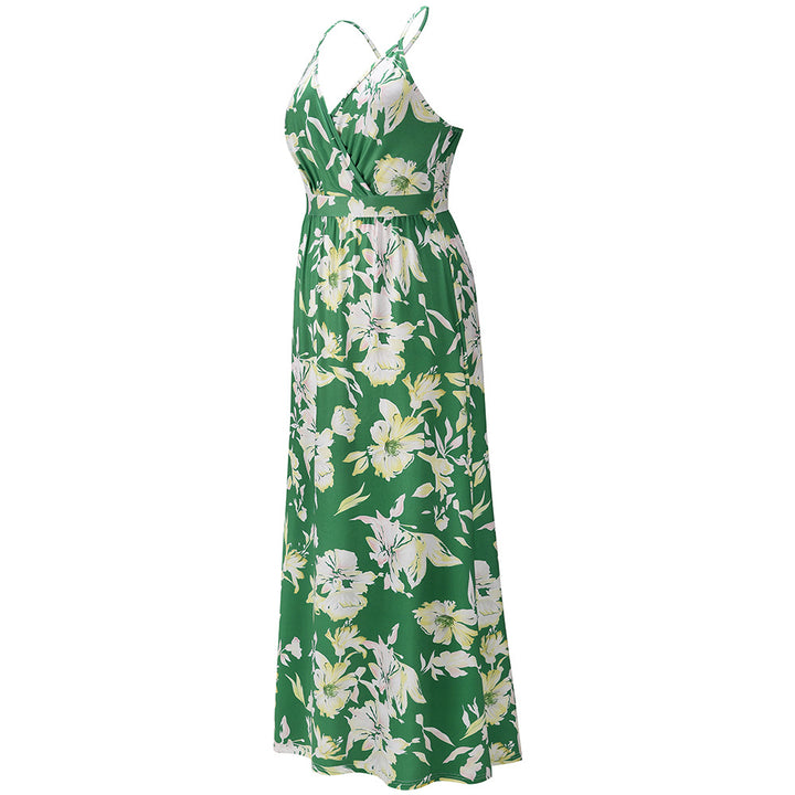 New Bohemian Floral Strap Maxi Dress Plus Size - ONEK