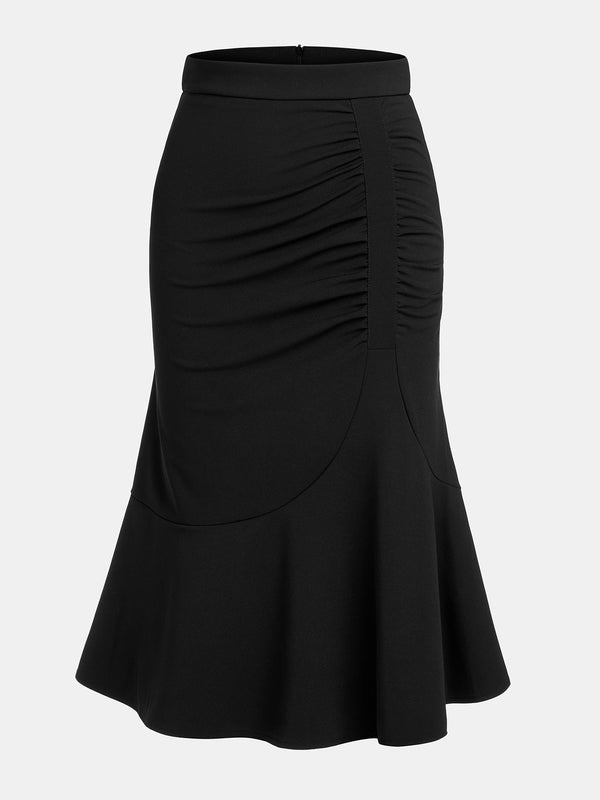 Women's Asymmetrical Ruched Mermaid Skirt