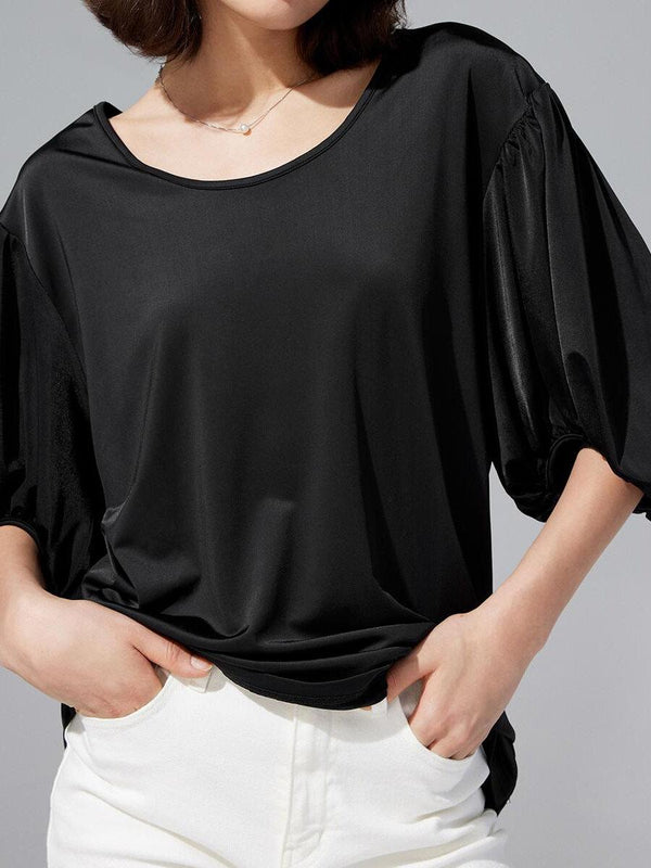 Puff Sleeve Half Sleeve Top