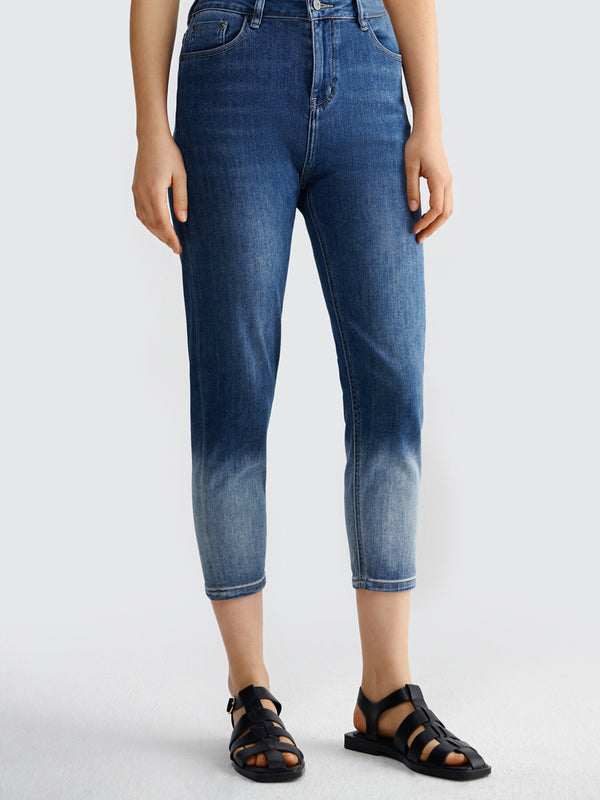 Ombre Pocket Slim Cropped Jeans