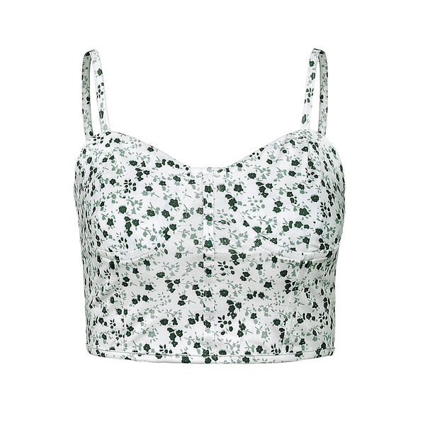 Sexy Floral Crop Top with Navel-revealing Cami for Women