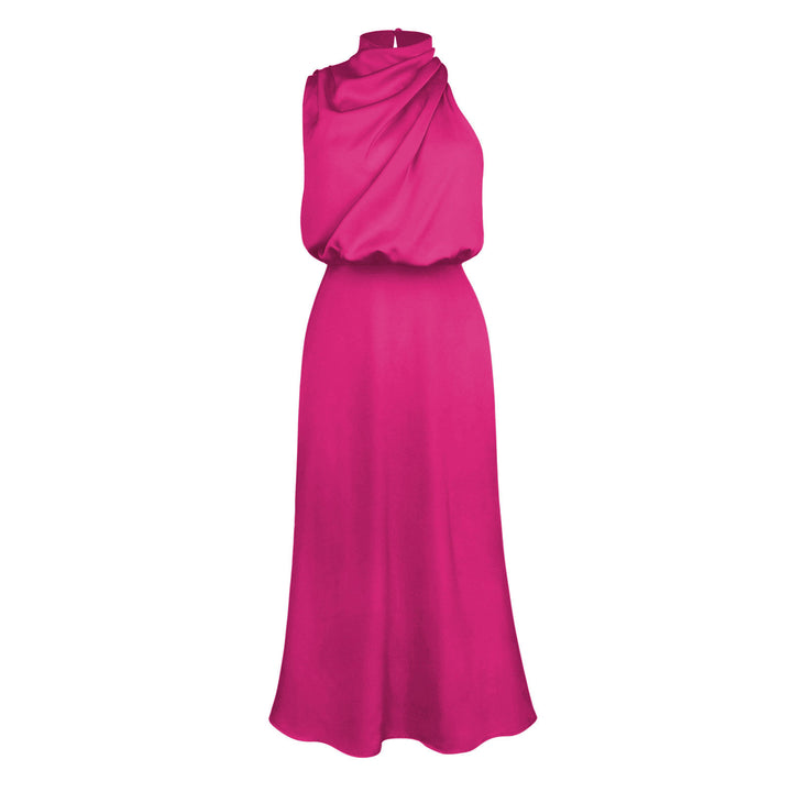 Sophisticated Satin Sleeveless Elegant Noble Light Evening Gown Dress - ONEK