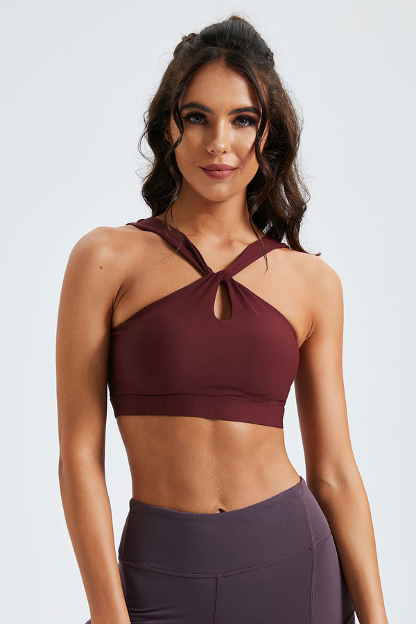 Twist Cut Out Crop Active Top